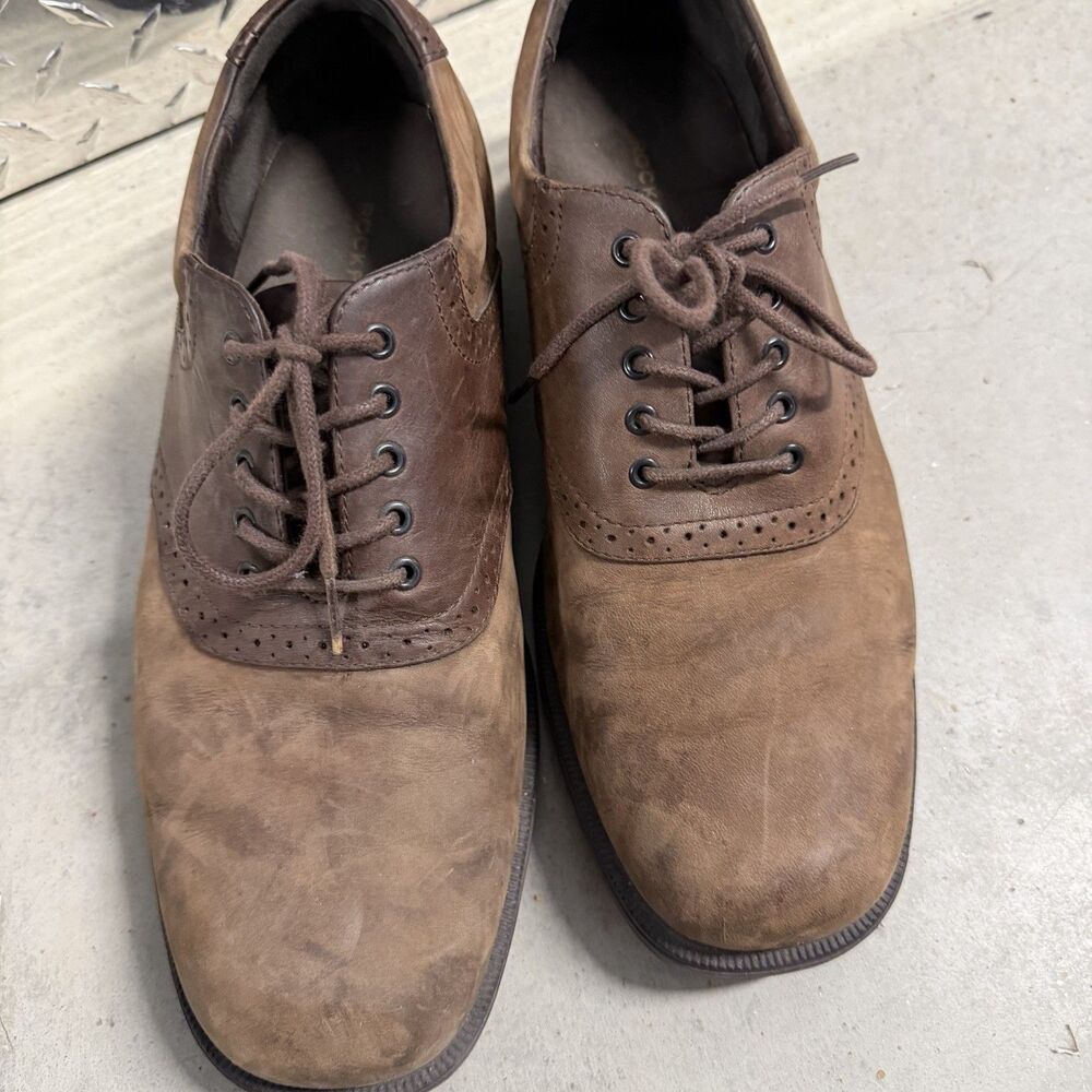 Rockport Mens Oxford Shoes 10.5 M Brown Leather Lace Up Casual Dress